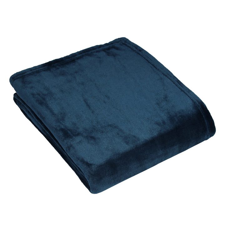 Midnight Blue Soft Fleece Blanket/Throw 140x180cms –  for Sofas, Chairs and Beds