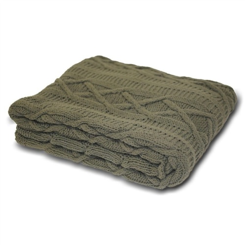 100’% Cotton Charcoal Aran Cable Knit  Throw size 140×190 cms –  Ideal for sofas, chairs and beds