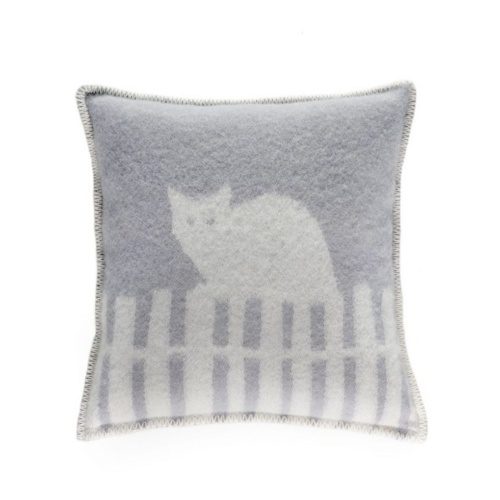 100% New Zealand Wool Miau Cat Cushion in grey size 45×45 cms