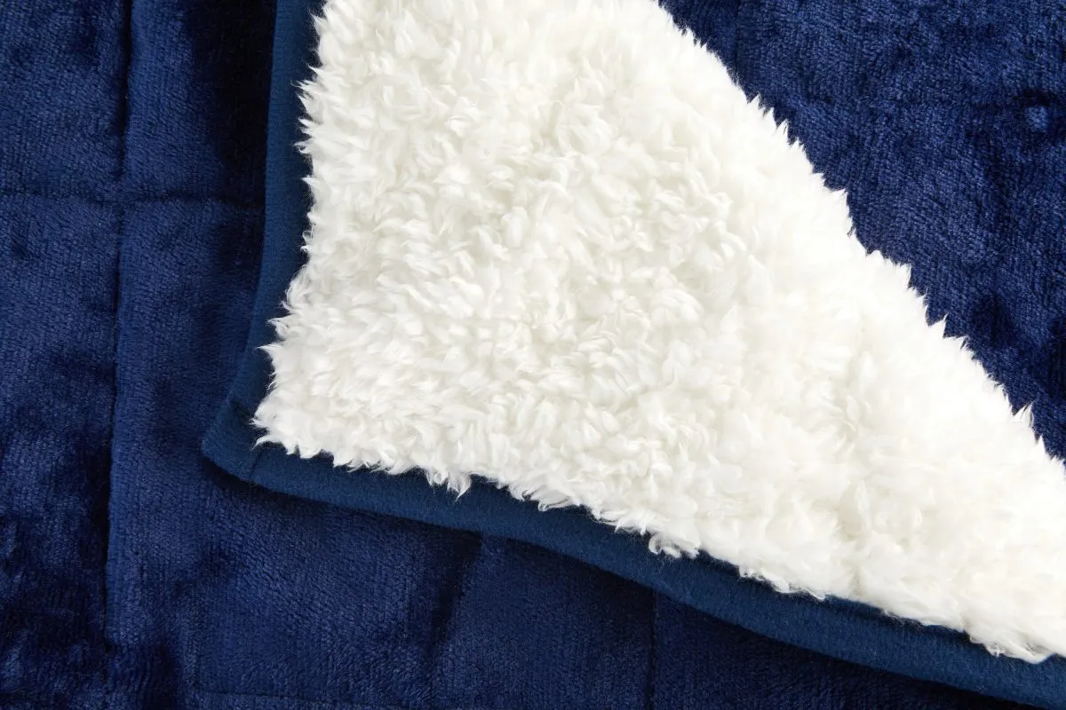 Cosy Navy Weighted Blankets + ideal for sofas, beds and chairs