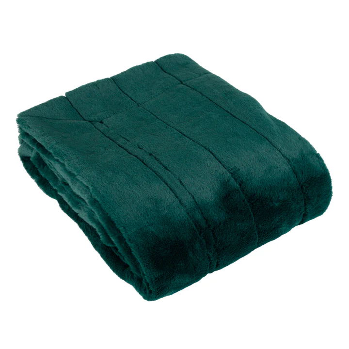 Emerald Faux Fur Blanket Throw  for sofas, chairs, beds