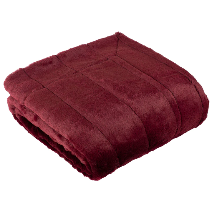 Ruby Faux Fur Blanket Throw for sofas, chairs, beds