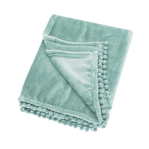 Mint Cashmere Touch Fleece Blanket Throws and Matching Cushion – for sofas, beds, chairs