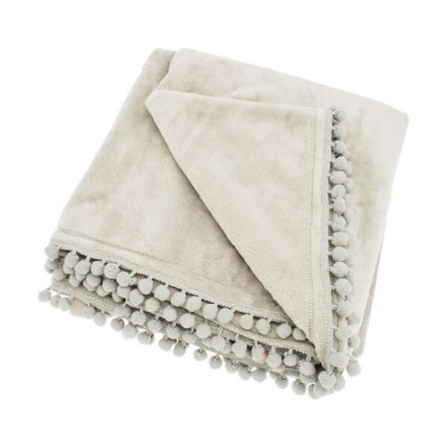 Linen Cashmere Touch Fleece Blanket Throw and Matching Cushion – for sofas, beds, chairs