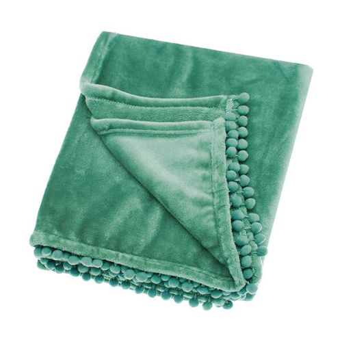 Moss Cashmere Touch Fleece Blanket Throw and Matching Cushion – for sofas, beds, chairs