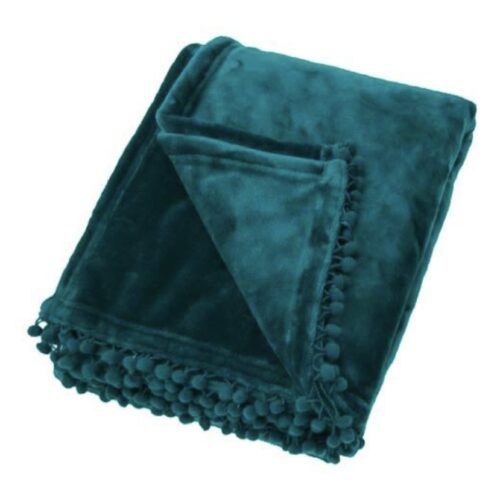 Peacock Cashmere Touch Fleece Blanket Throw and Cushion for sofas, beds, chairs