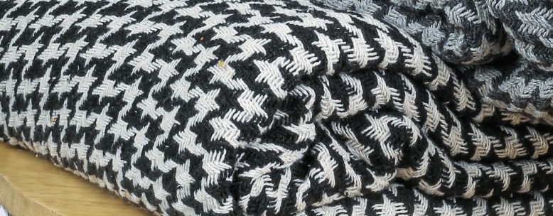 100% Cotton Black and Natural  Houndstooth Throws