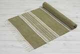 100% Cotton Olive Green Striped Rugs