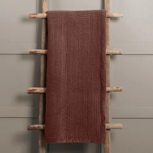 100% Cotton Velvet Rust Luxury Throw/Bedspread 140x240cms 100% Cotton Velvet Rust Luxury Throw/Bedspread 140x240cms
