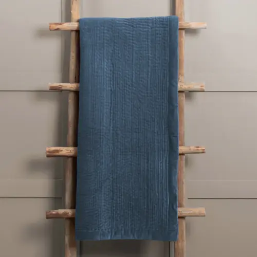 100% Cotton Velvet Bluebell Luxury Throw/Bedspread 140x240cms 100% Cotton Velvet Bluebell Luxury Throw/Bedspread 140x240cms