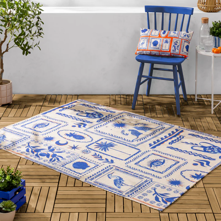 Frieze Blue Indoor/Outdoor Rug 120x170cms, Duvet Sets Frieze Blue Indoor/Outdoor Rug 120x170cms, Duvet Sets