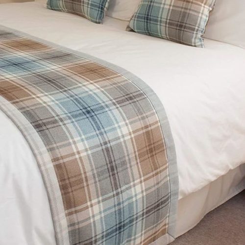 Luxury Angus Duck Egg Tartan Throws, Bedspreads, Runners, Cushions – to suit all Sofas, Chairs, Beds, Tables Luxury Angus Duck Egg Tartan Throws, Bedspreads, Runners, Cushions - to suit all Sofas, Chairs, Beds, Tables