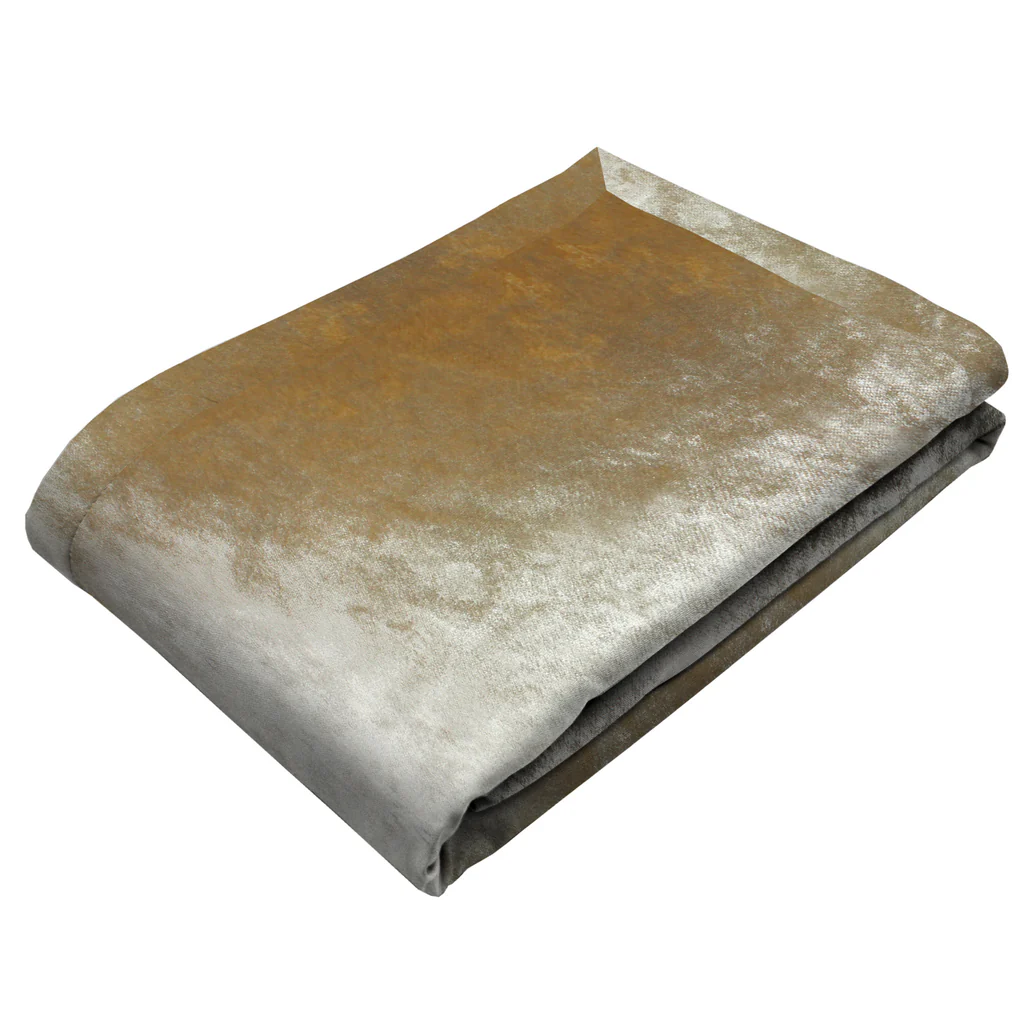 Luxury Crushed Velvet Champagne Gold Throws, Bedspread to suit all size sofas, chairs beds, tables