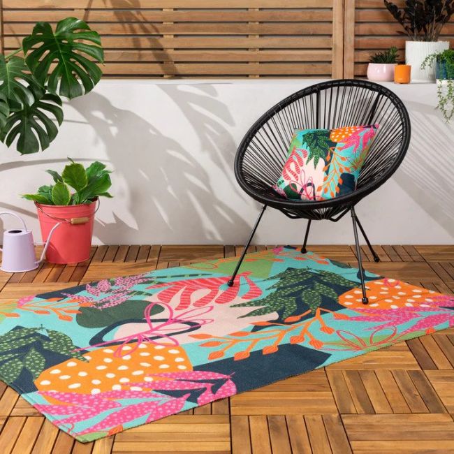 Coralina Tropical Indoor/Outdoor Rug 120x170cms, Cushions and Duvet Sets