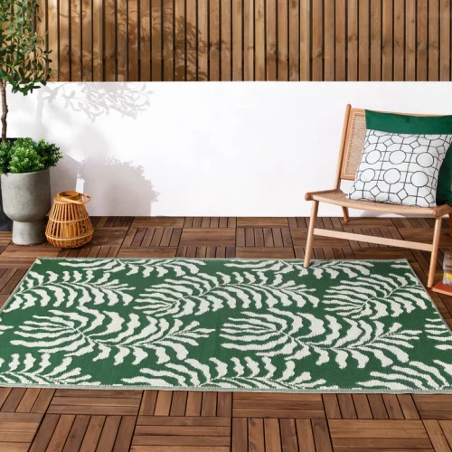 Jacquard  Weave Green Tocorico Indoor/Outdoor  Rug 120x170cms
