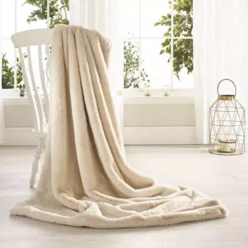 Frosted Vanilla Luxury Faux Fur Throw and Cushions available separately Frosted Vanilla Luxury Faux Fur Throw and Cushions available separately