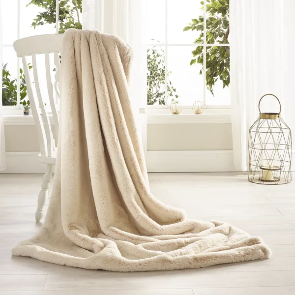 Frosted Vanilla Luxury Faux Fur Throw and Cushions available separately Frosted Vanilla Luxury Faux Fur Throw and Cushions available separately