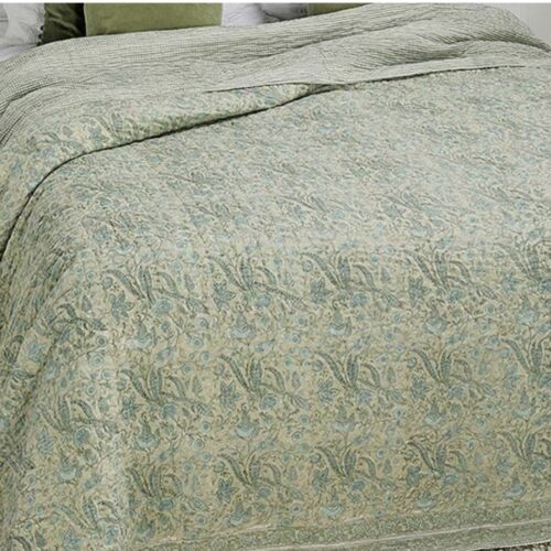 100% Cotton Jaipur Olive Oversized Bedspread/Throw 240x260cms for beds, sofas, chairs 100% Cotton Jaipur Olive Oversized Bedspread/Throw 240x260cms for beds, sofas, chairs