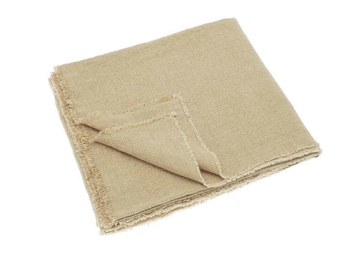 Luxury Linen Cotton Mix Natural Cream Oversized Throw 220×240 – Ideal for sofas, chairs and beds