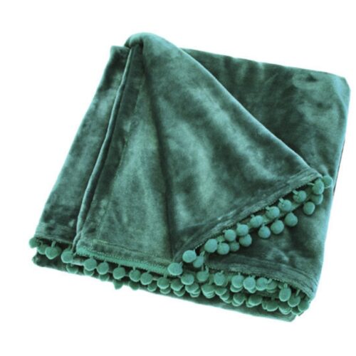Emerald Cashmere Touch Fleece Blanket/Throw and Matching Cushion - for sofas, beds, chairs