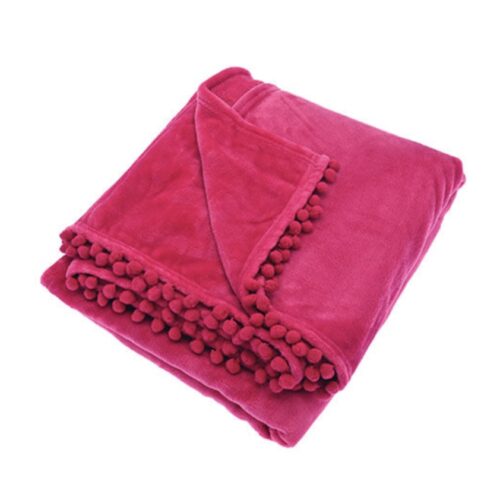 Hot Pink Cashmere Touch Fleece Blanket/Throw - for sofas, beds, chairs
