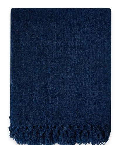 Navy Chenille Throws/Blankets Navy Chenille Throws/Blankets