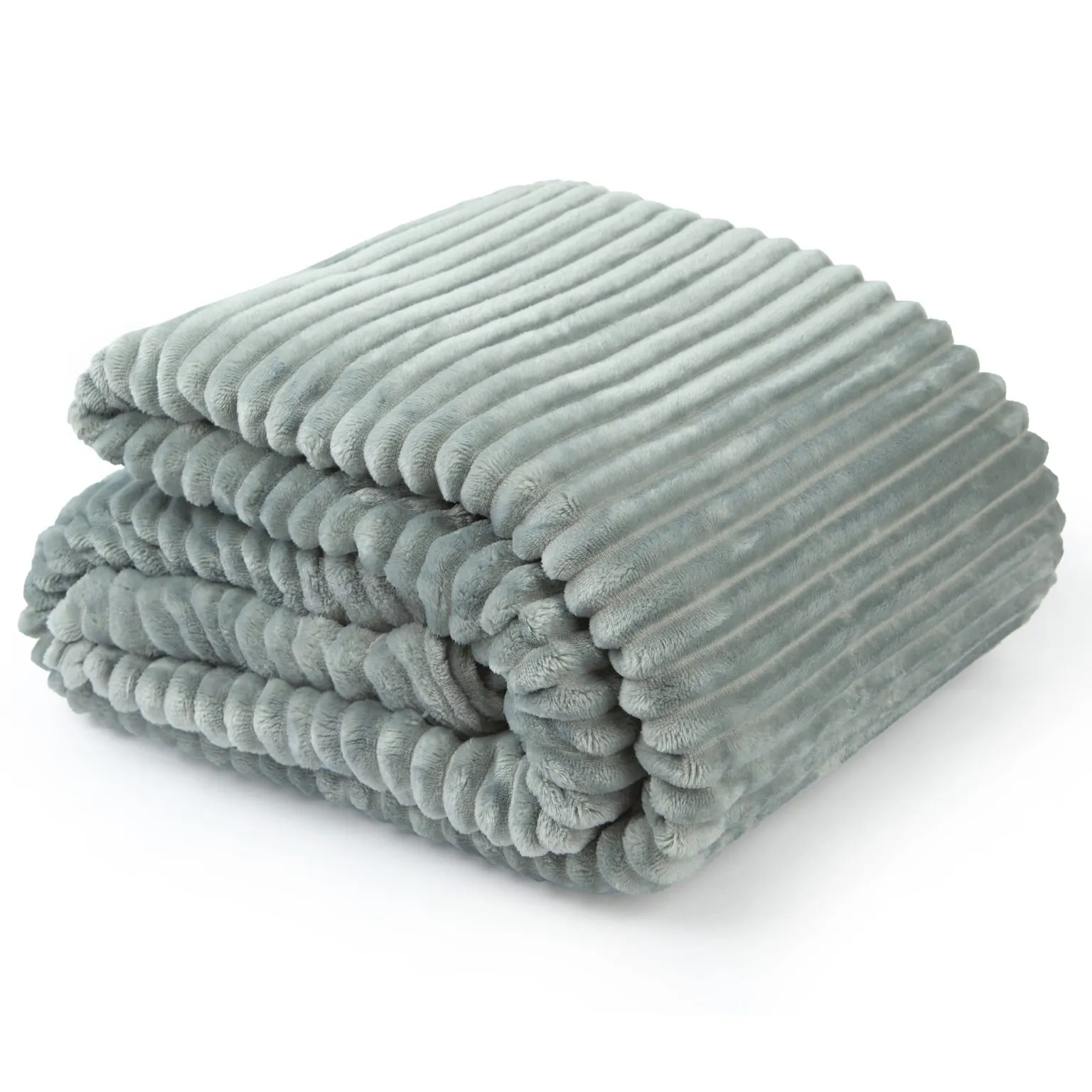 Silver Chunky Mink Style Blanket Throw 140x180cms