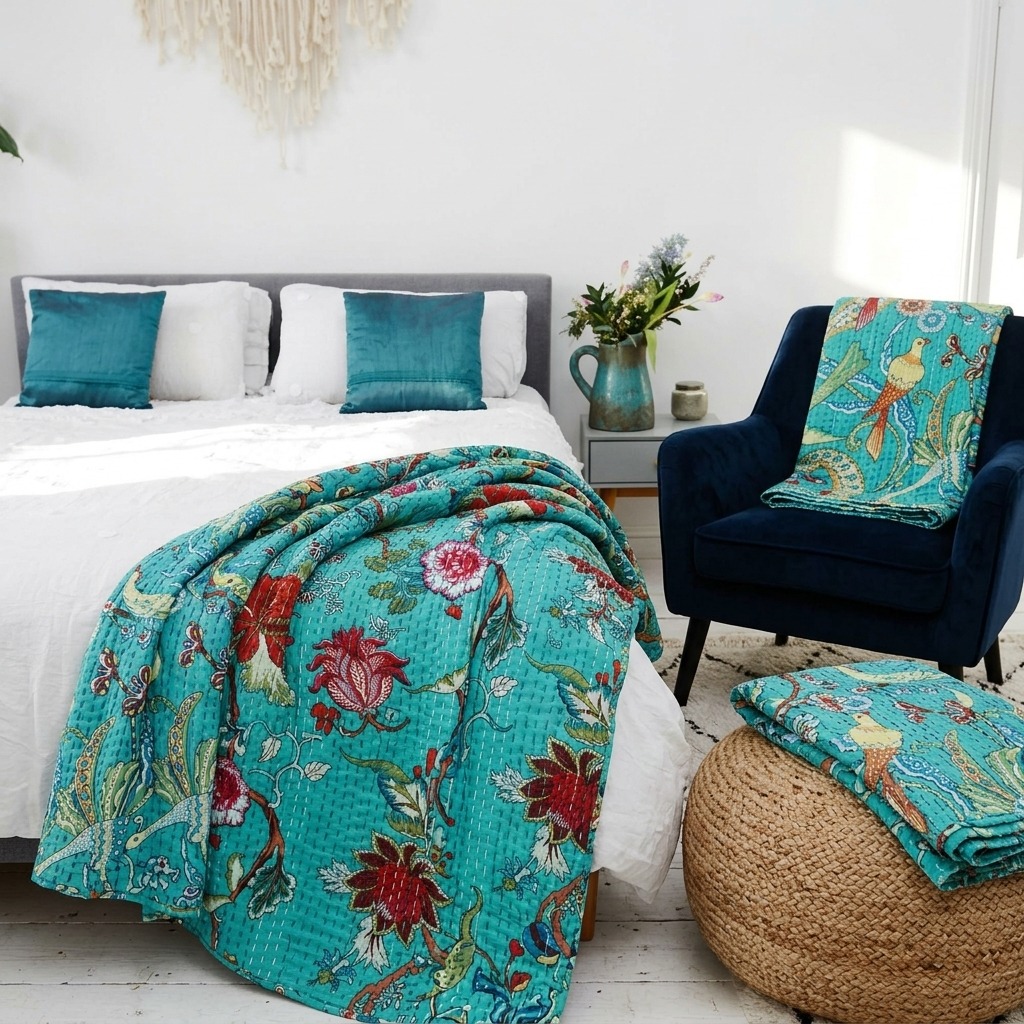 Teal Ruffle Throw Teal Throws - The Sofa Throw Company