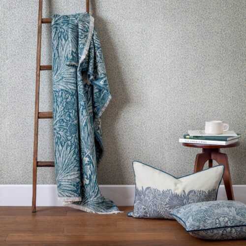 William Morris Design Indigo Jacquard Throw and Cushions available separately